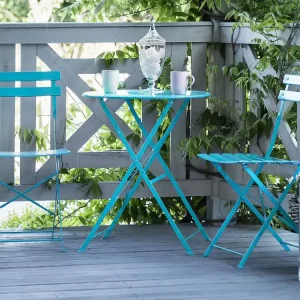 Bistroset Inklapbaar FIORI Metaal Turquoise