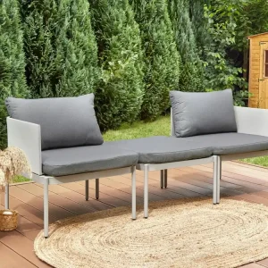Loungeset met tafel 2-zitter TERRACINA Metaal Lichtgrijs