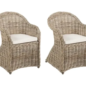 Tuinstoel set van 2 rotan naturel SUSUA II
