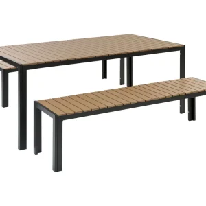 Tuinset met banken 6-zitter NARDO Bruin/zwart