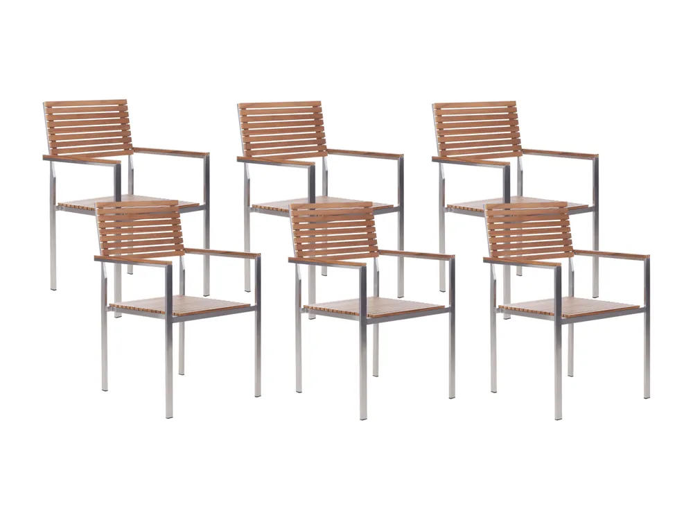 Set van 6 tuinstoelen VIAREGGIO Bruin