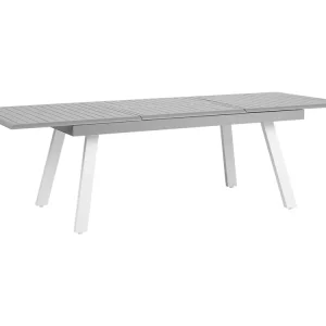 Uitschuifbare tuintafel PERETA 175/255 cm 100 cm Metaal Lichtgrijs