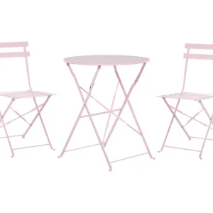 Bistroset Inklapbaar FIORI Metaal Pastelroze