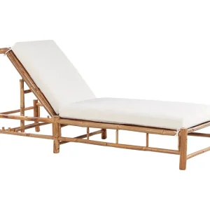 Ligstoel met kussen LIGURE Bamboehout Bruin