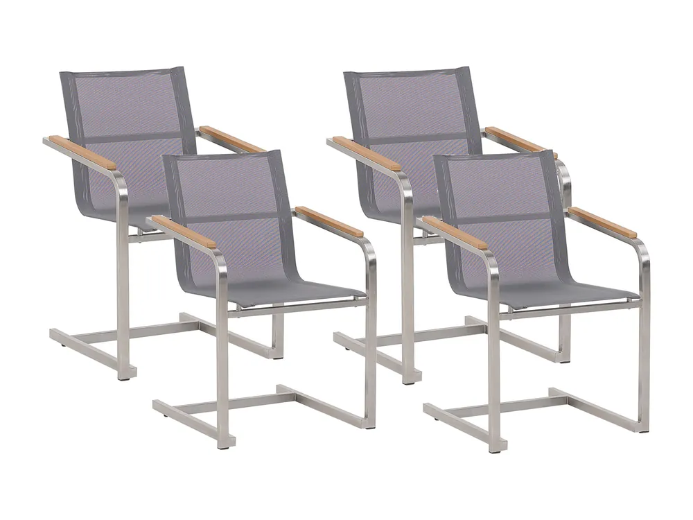 Set van 4 tuinstoelen COSOLETO RVS Grijs