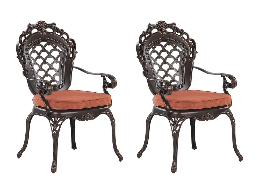 Set van 2 stoelen met zitkussen LIZZANO Metaal Donkerbruin