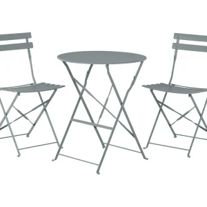 Bistroset Inklapbaar FIORI Metaal Grijs