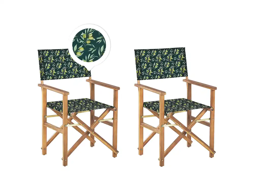 Set van 2 tuinstoelen CINE Hout Donkergroen