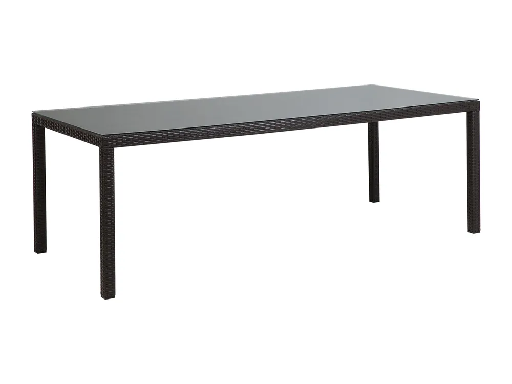 Tuin eettafel ITALY 220 cm 100 cm Glas Donkerbruin