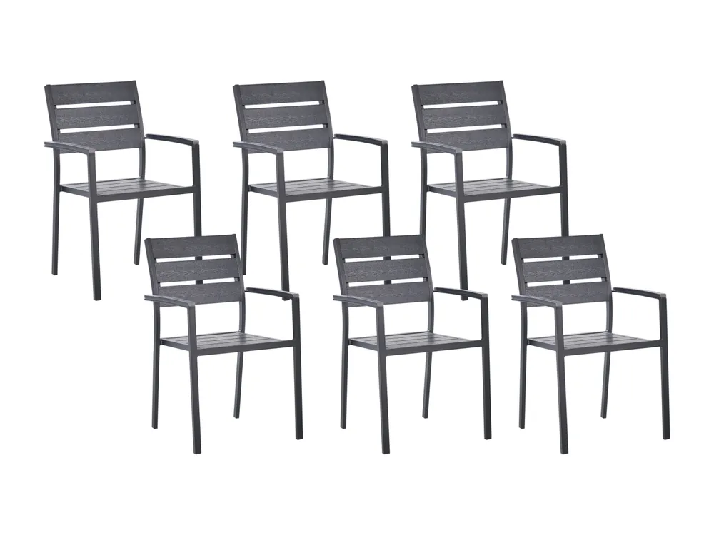 Set van 6 tuinstoelen VERNIO Zwart