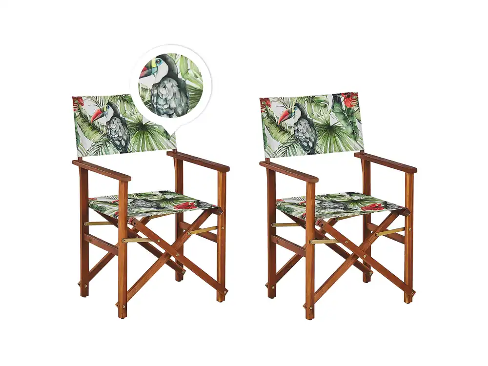 Set van 2 tuinstoelen CINE Acaciahout Groen