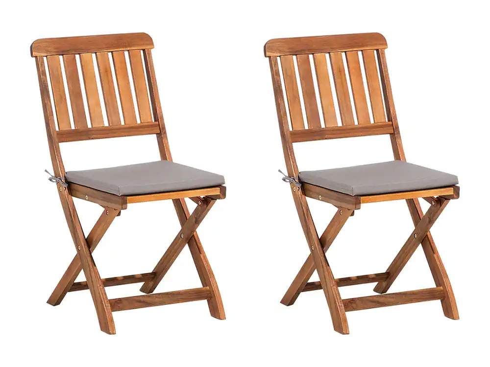 Set van 2 stoelen met zitkussen CENTO Acaciahout Bruin