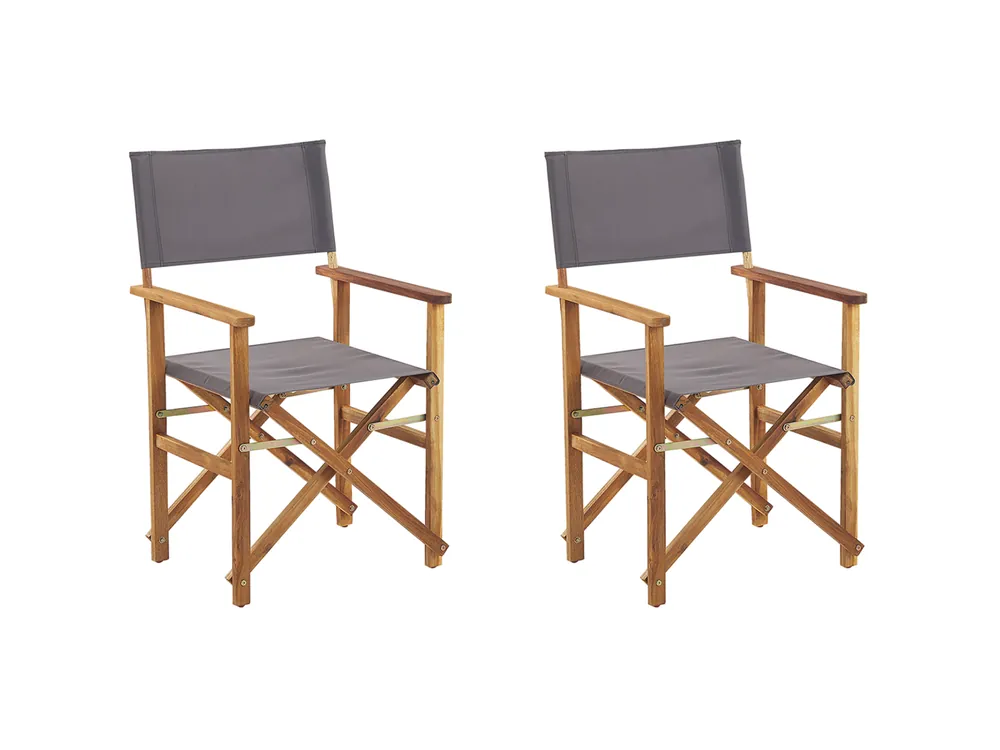 Set van 2 tuinstoelen CINE Acaciahout Grijs