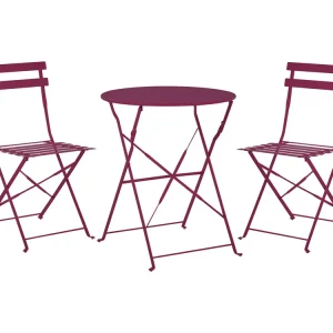 Bistroset Inklapbaar FIORI Metaal Bordeaux