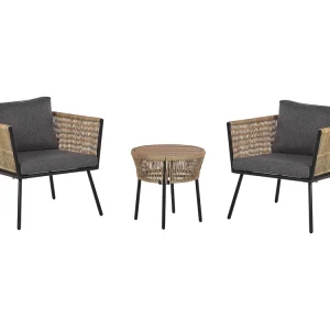 Bistroset met kussens GARGANO Lichtbruin