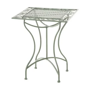 Bijzettafel tuin - vierkant - Metaal - 60 x 60 cm - antiek/groen - Asina