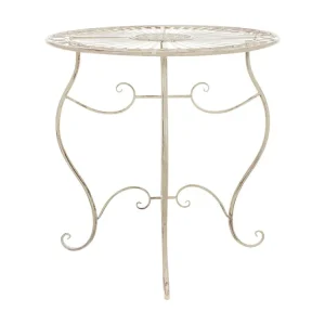 Bijzettafel tuin - rond ? 70 cm - Metaal - Cr??me antique - Indra