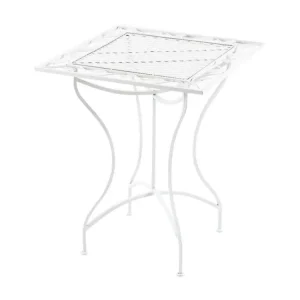 Bijzettafel tuin - vierkant - Metaal - 60 x 60 cm - wit - Asina