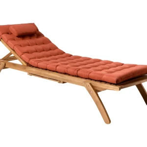 Ligstoel met kussen CESANA PREMIUM Acaciahout Rood