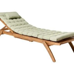Ligstoel met kussen CESANA PREMIUM Acaciahout Lichtgroen