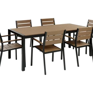 Tuinset 6-zitter VERNIO Bruin/zwart