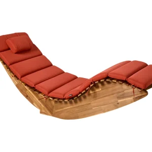 Ligstoel met kussen BRESCIA PREMIUM Acaciahout Rood