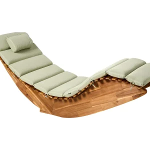 Ligstoel met kussen BRESCIA PREMIUM Acaciahout Lichtgroen