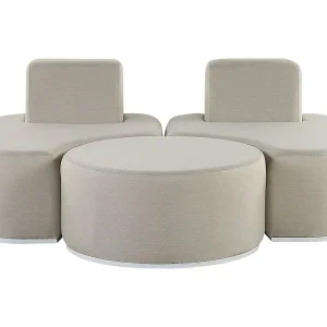 Loungeset met tafel 2-zitter FABRO Lichtgrijs