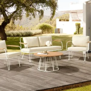 Loungeset met tafel 4-zitter MONTESILVANO Metaal Lichtbeige