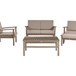 Loungeset met tafel 4-zitter MANILA Acaciahout Donkerbruin