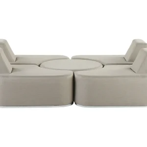 Loungeset met tafel 4-zitter FABRO Lichtgrijs