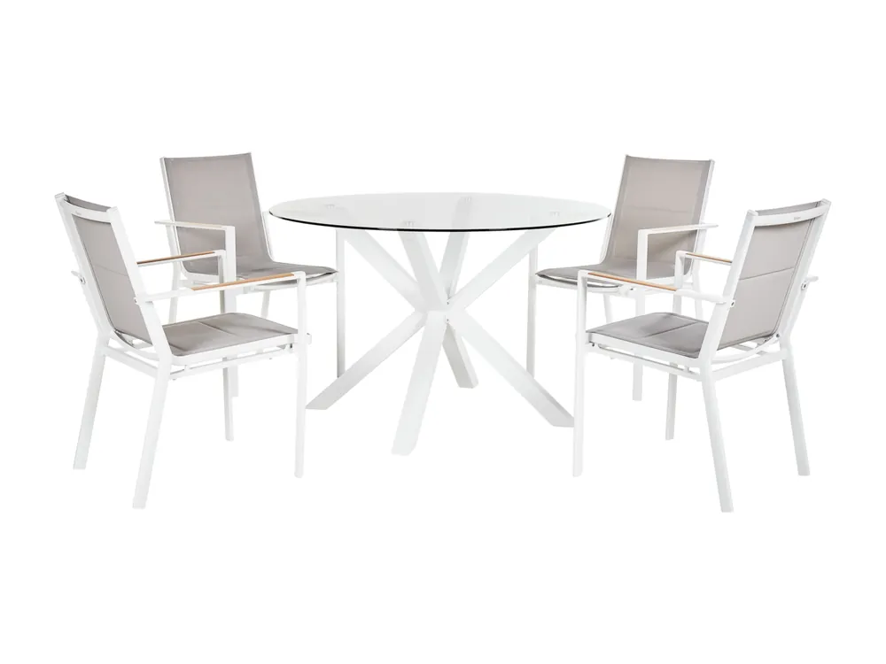 Tuinset 4-zitter MALETTO/BUSSETO Metaal Wit