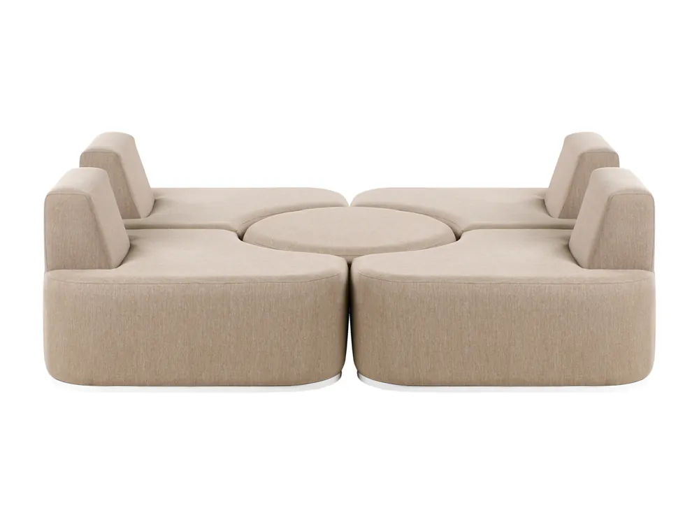 Loungeset met tafel 4-zitter FABRO Stof Beige