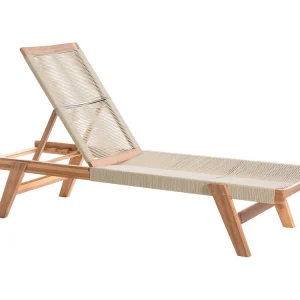 Ligstoel PROSSEDI Acaciahout Beige