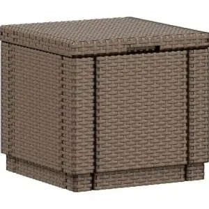 Opbergpoef met kussen kubusvormig grafietkleurig