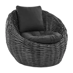 Tuinstoel LERICI Rotan Zwart