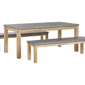 Tuinset met banken 6-zitter OSTUNI Beton Grijs