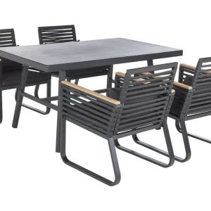 Tuinset 4-zitter CANETTO met kussens Metaal Zwart