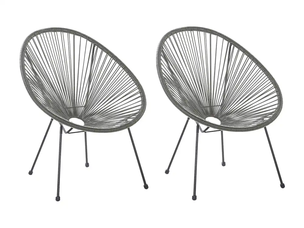 Set van 2 tuinstoelen ACAPULCO II Donkergrijs