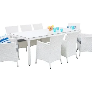 Tuinset 8-zitter ITALY met kussens Wit