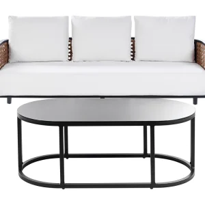 Loungeset met tafel 3-zitter MONTEFALCO Metaal Wit