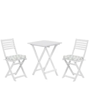 Bistroset met kussens Inklapbaar FIJI Hout Wit