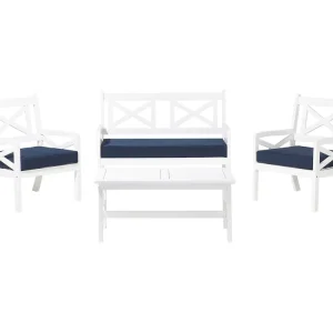 Loungeset met tafel 4-zitter BALTIC Acaciahout Donkerblauw