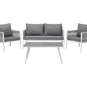 Loungeset met tafel 4-zitter LATINA Metaal Grijs