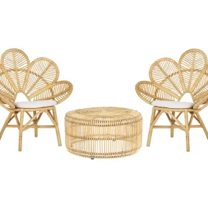 Bistroset met kussens FLORENTINE / LIMNI Rotan Beige