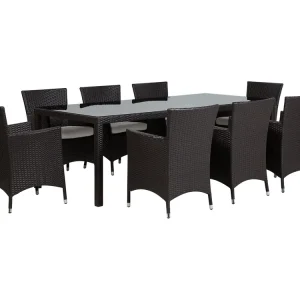 Tuinset 8-zitter ITALY met kussens Bruin