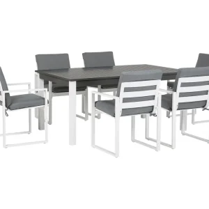 Tuinset 6-zitter PANCOLE met kussens Metaal Grijs