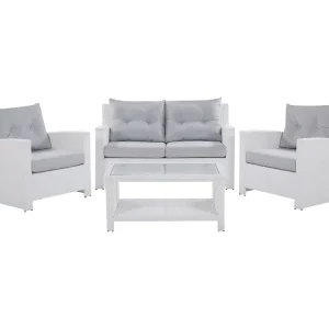 Loungeset met tafel 4-zitter MARINO Wit