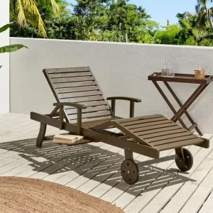 Ligstoel AMANTEA Acaciahout Donkerbruin