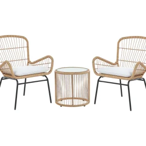 Bistroset met kussens LABICO Lichtbruin